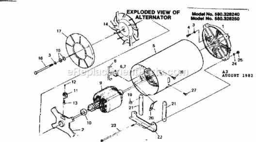 Part Location Diagram of 60505GS Craftsman Owners Manual