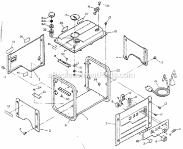 Part Location Diagram of 66828 Generac M3x0.5-5 Flat Hed Ms