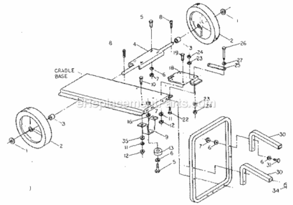 Part Location Diagram of 69525 Generac Axle Assembly