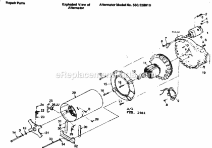 Page A Diagram and Parts List for 580328910  Craftsman Generator