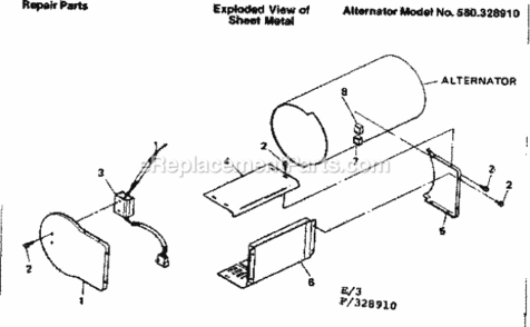 Page E Diagram and Parts List for 580328910  Craftsman Generator