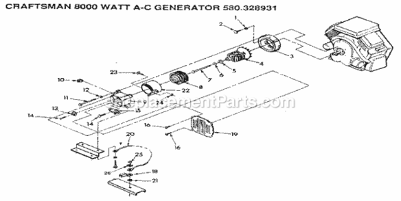 Page A Diagram and Parts List for 580328931  Craftsman Generator
