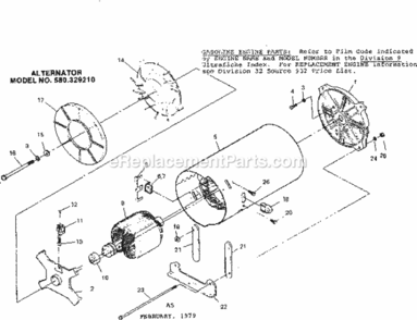 Page A Diagram and Parts List for 580329210  Craftsman Generator