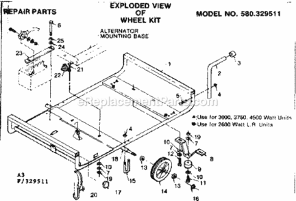 Page A Diagram and Parts List for 580329511  Craftsman Generator