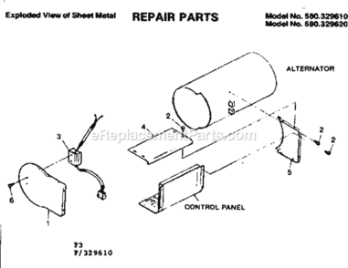 Page F Diagram and Parts List for 580329610  Craftsman Generator