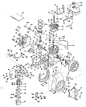 Basic Engine Diagram and Parts List for 14397250  Craftsman Engine
