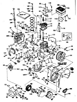 Engine Diagram and Parts List for 143754112  Craftsman Engine