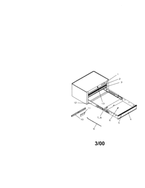 Part Location Diagram of A15552-EB Craftsman Tool chest drawer, 2-in