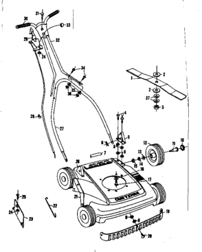 Replacement Parts Diagram and Parts List for 13191102  Craftsman Lawn Mower