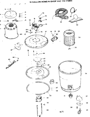Unit Diagram and Parts List for 113179800  Craftsman Filters & Accessories