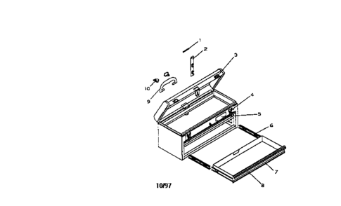 2 Drawer Portable Chest Diagram and Parts List for 706653331  Craftsman Tool Stand & Cart