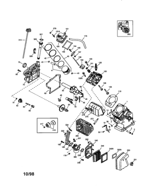 Craftsman 4-cycle Engine Diagram and Parts List for 143986501  Craftsman Engine