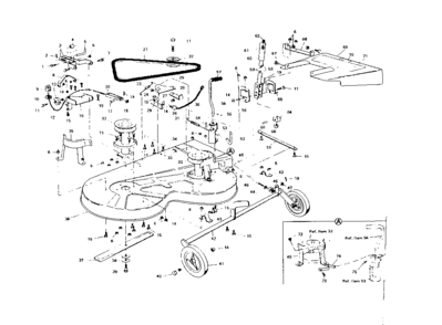 Mower Deck Diagram and Parts List for 536963310  Craftsman Lawn Mower