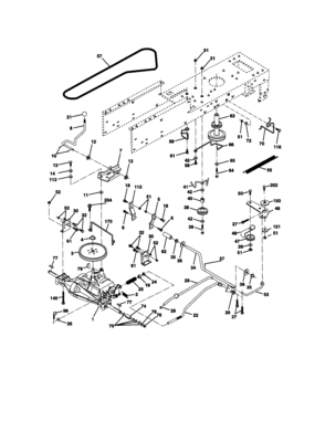 Ground Drive Diagram and Parts List for 917270531  Craftsman Lawn Tractor
