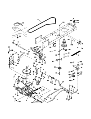Drive Diagram and Parts List for 917277310  Craftsman Lawn Tractor