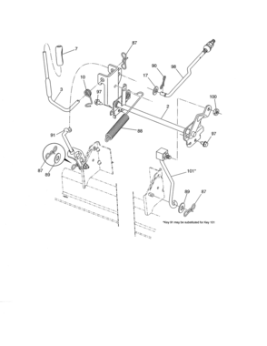 Lift Diagram and Parts List for 917986361  Craftsman Lawn Tractor