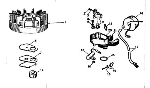 Magneto No. 610597 Diagram and Parts List for 91760026  Craftsman Chainsaw