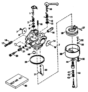 Replacement Parts Diagram and Parts List for 143816052  Craftsman Engine