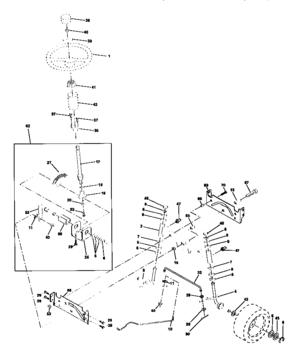 Steering Assembly Diagram and Parts List for 917258473  Craftsman Lawn Tractor
