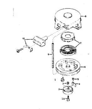 Rewind Starter No. 590449 Diagram and Parts List for 143576082  Craftsman Engine
