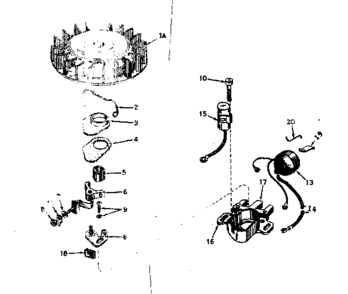 Magneto Diagram and Parts List for 143174152  Craftsman Engine