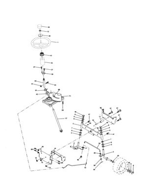Steering Assembly Diagram and Parts List for 917277160  Craftsman Lawn Tractor