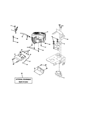Engine Diagram and Parts List for 917271860  Craftsman Lawn Tractor