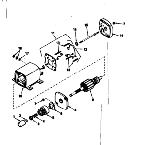 Starter Motor Diagram and Parts List for 143356232  Craftsman Engine