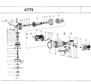 Main Asy Diagram and Parts List for 172417740  Craftsman Grinder