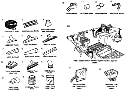 Part Location Diagram of 16931/16990 Craftsman Caster feet for storage