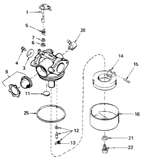 Replacement Parts Diagram and Parts List for 143404202  Craftsman Engine
