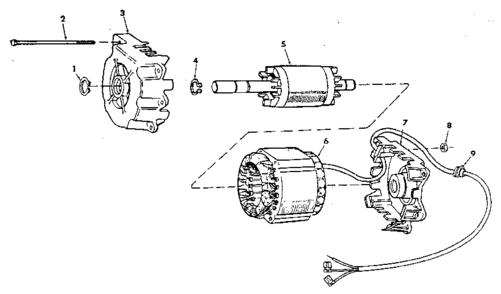 Unit Parts Diagram and Parts List for 816751  Craftsman Power Motor
