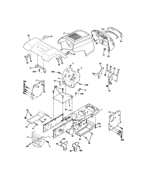 Chassis And Enclosures Diagram and Parts List for 917277130  Craftsman Lawn Tractor