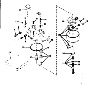 Carburetor Diagram and Parts List for 143226092  Craftsman Engine