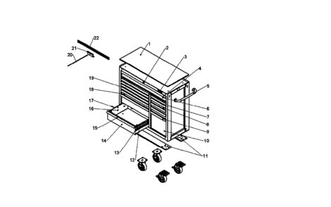 Tool Chest Diagram and Parts List for 706452600  Craftsman Tool Stand & Cart