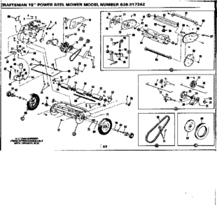 Reel Assembly Diagram and Parts List for 536817242  Craftsman Lawn Mower