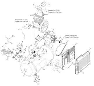 Default Diagram and Parts List for 919-19540 Type 0 Craftsman Compressor