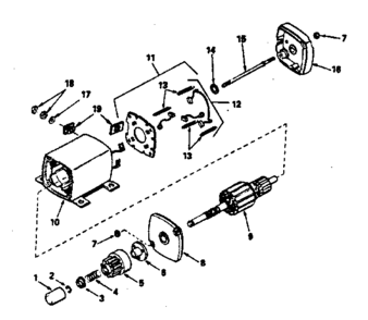 Starter Motor Diagram and Parts List for 143376032  Craftsman Engine