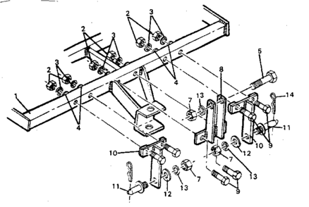 Cat "o" Hitch Diagram and Parts List for 486253192  Craftsman Tiller