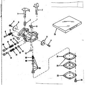 Carburetor Diagram and Parts List for 143131092  Craftsman Engine