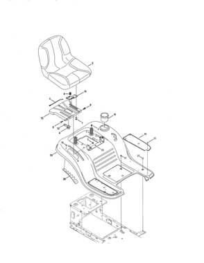 Seat/fender Diagram and Parts List for 247203725  Craftsman Lawn Tractor