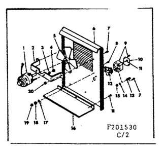Fan Motor Assembly Diagram and Parts List for 113201530  Craftsman Welder
