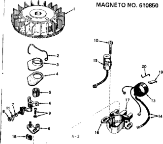 Part Location Diagram of 610849 Craftsman Flywheel
