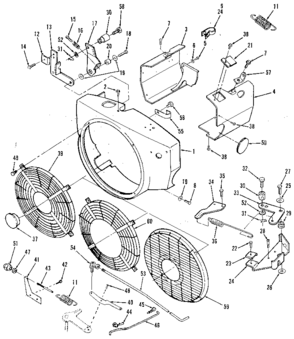 Blower Housing And Governor Diagram and Parts List for 73911054C  Craftsman Engine