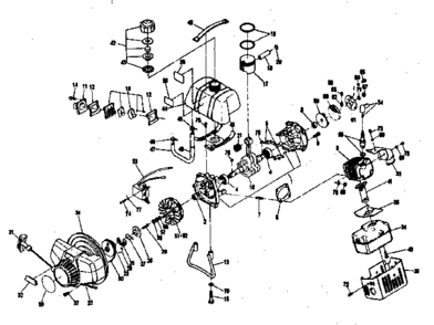 Crankcase Diagram and Parts List for 636796234  Craftsman Trimmer