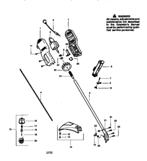 Trimmer Model 358.799190 Diagram and Parts List for 358799190  Craftsman Trimmer