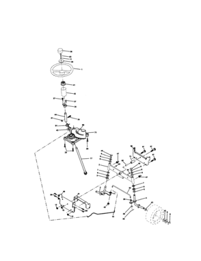 Steering Diagram and Parts List for 917272431  Craftsman Lawn Tractor