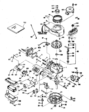 Engine Diagram and Parts List for 143371032  Craftsman Engine