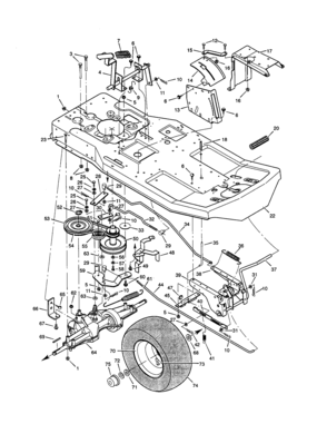 Motion Drive Diagram and Parts List for C950-60901-0  Craftsman Lawn Tractor