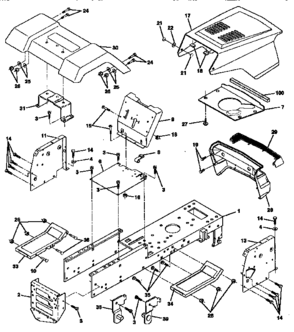 Chassis And Enclosures Diagram and Parts List for 917257645  Craftsman Engine